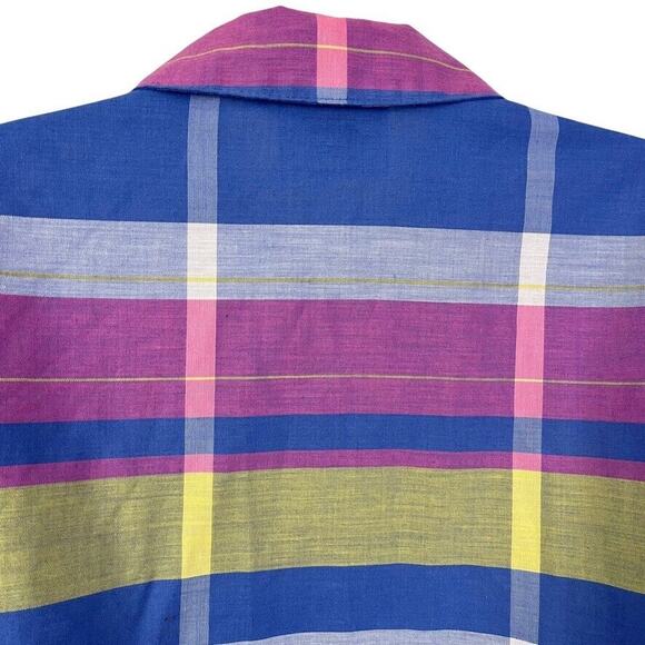 Ms Paquette Vintage USA Made Plaid Dolman Sleeve Button Up Top Blouse Shirt sz S - Picture 13 of 14